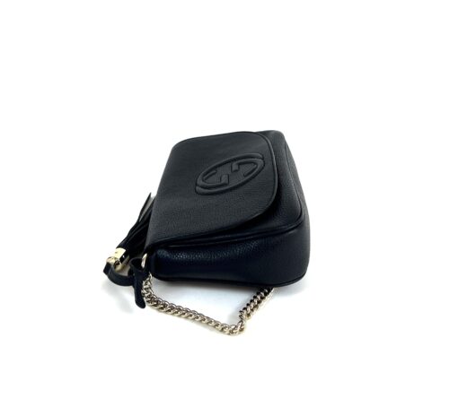 Gucci Black Leather Soho Flap Chain Crossbody - Image 11