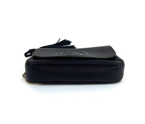 Gucci Black Leather Soho Flap Chain Crossbody 9