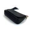 overhead view with the chain coiled beside the bag