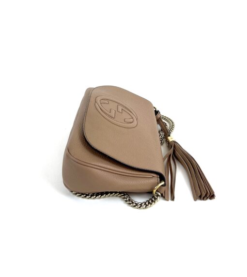 Gucci Beige Leather Soho Flap Chain Crossbody 8