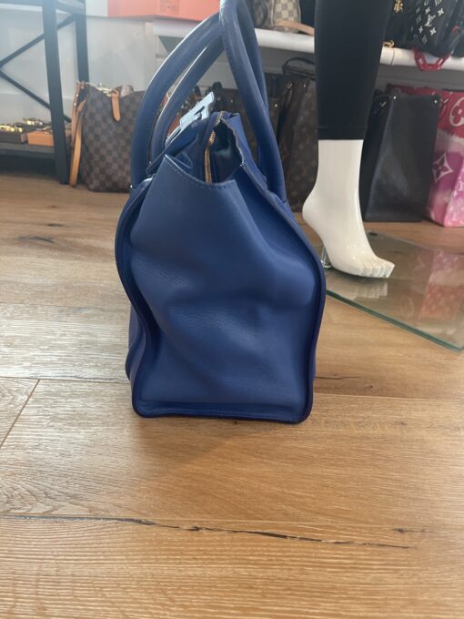 CELINE Drummed Calfskin Mini Luggage in Indigo 22