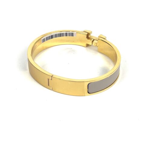 Hermes Clic H Maroon Glace and Yellow Gold GM Bracelet - Image 8