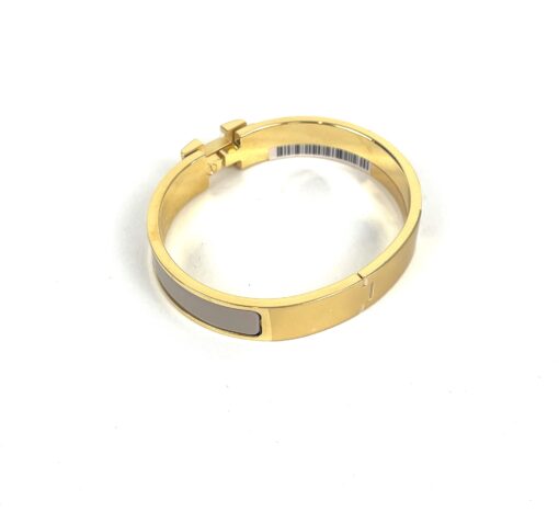 Hermes Clic H Maroon Glace and Yellow Gold GM Bracelet - Image 6