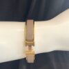 Hermes Clic H Maroon Glace and Yellow Gold GM Bracelet 3