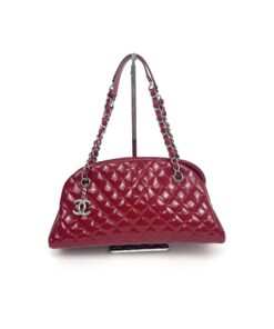 Chanel Glazed Calfskin Quilted Medium Just Mademoiselle Bowling Bag Red