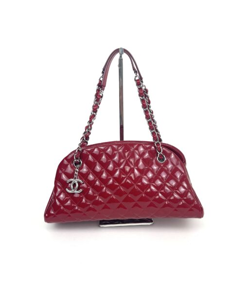 Chanel Glazed Calfskin Quilted Medium Just Mademoiselle Bowling Bag Red