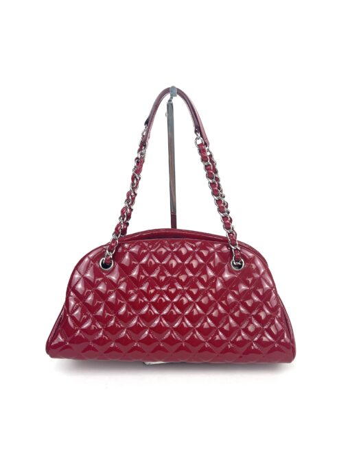 Chanel Glazed Calfskin Quilted Medium Just Mademoiselle Bowling Bag Red - Image 6