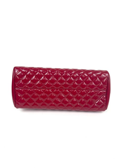 Chanel Glazed Calfskin Quilted Medium Just Mademoiselle Bowling Bag Red - Image 20