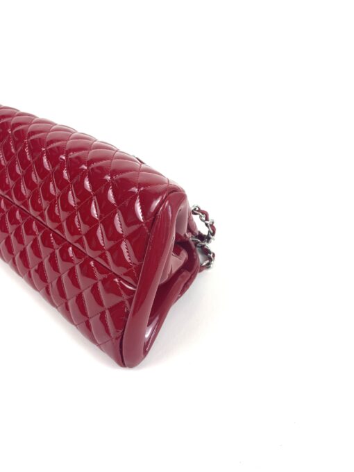 Chanel Glazed Calfskin Quilted Medium Just Mademoiselle Bowling Bag Red 15