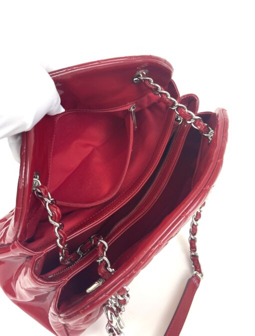 Chanel Glazed Calfskin Quilted Medium Just Mademoiselle Bowling Bag Red - Image 9