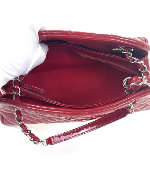 Chanel Glazed Calfskin Quilted Medium Just Mademoiselle Bowling Bag Red - Image 7