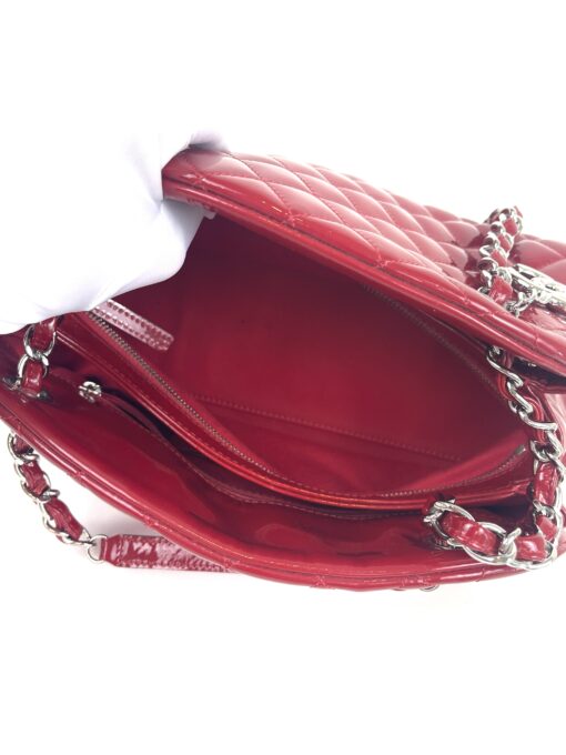 Chanel Glazed Calfskin Quilted Medium Just Mademoiselle Bowling Bag Red 5