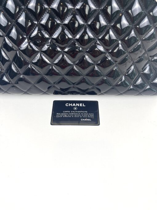 Chanel Patent Quilted Maxi Just Mademoiselle Bowling Bag Black 21