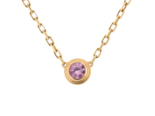 Cartier D’Amour 16″ Pink Sapphire and 18k Rose Gold Necklace