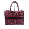 Dior Medium Mizza Raspberry Pink Leopard Book Tote 4