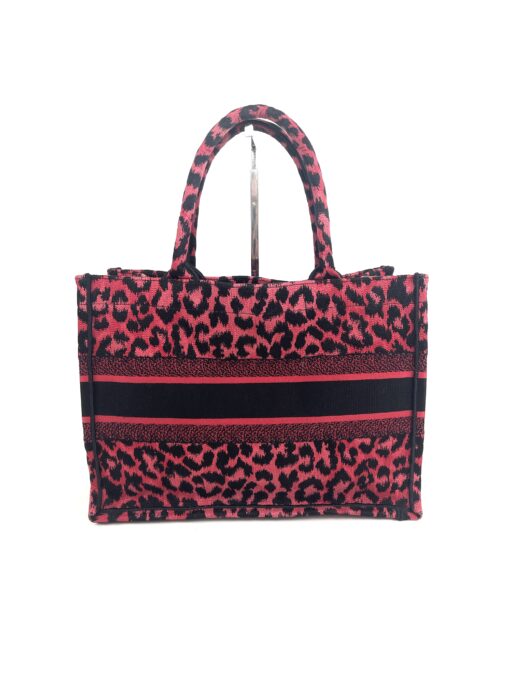 Dior Medium Mizza Raspberry Pink Leopard Book Tote 5