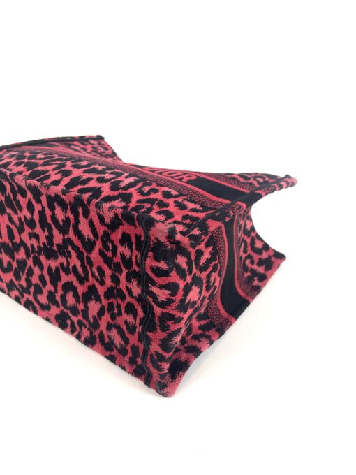 Dior Medium Mizza Raspberry Pink Leopard Book Tote 15