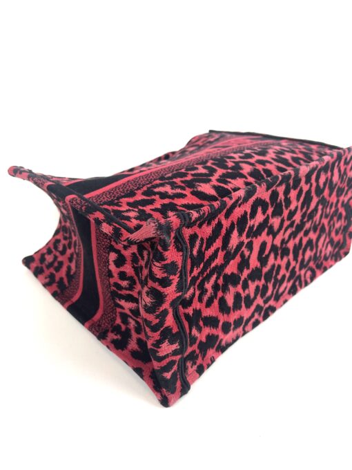 Dior Medium Mizza Raspberry Pink Leopard Book Tote 14