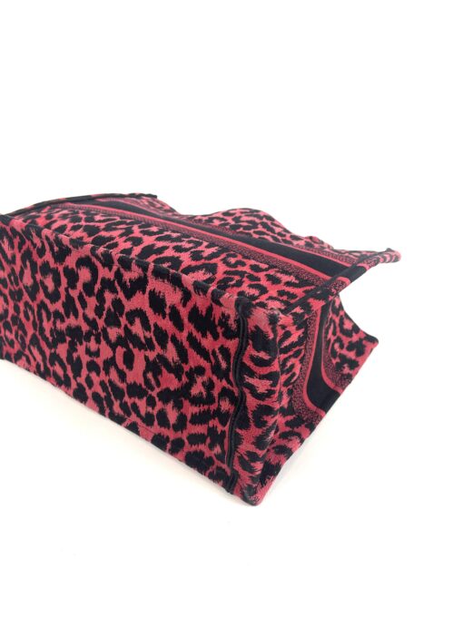 Dior Medium Mizza Raspberry Pink Leopard Book Tote 12