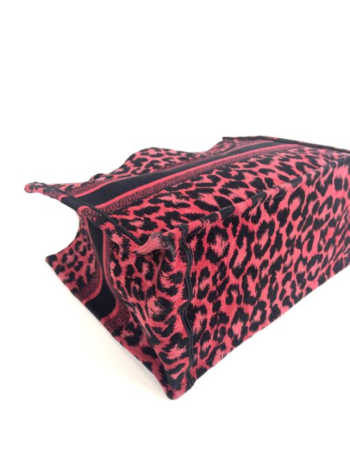 Dior Medium Mizza Raspberry Pink Leopard Book Tote 11