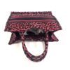 Dior Medium Mizza Raspberry Pink Leopard Book Tote 9