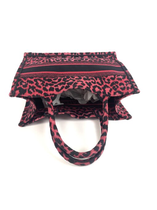 Dior Medium Mizza Raspberry Pink Leopard Book Tote 10