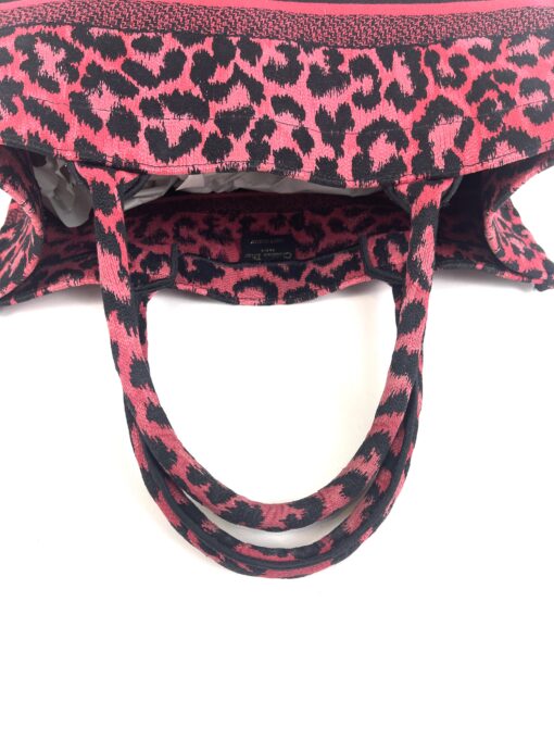 Dior Medium Mizza Raspberry Pink Leopard Book Tote 17