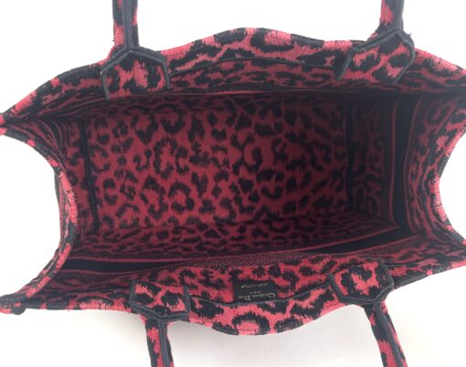 Dior Medium Mizza Raspberry Pink Leopard Book Tote 9