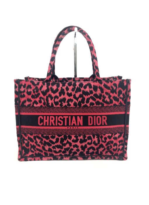 Dior Medium Mizza Raspberry Pink Leopard Book Tote