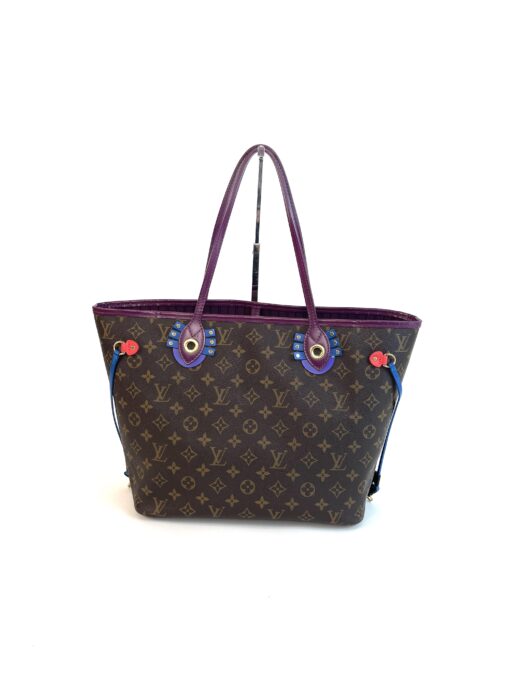 Louis Vuitton Totem Monogram Neverfull MM Magenta and Prada Messenger Full Set Bundle 5