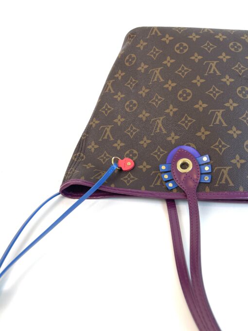 Louis Vuitton Totem Monogram Neverfull MM Magenta and Prada Messenger Full Set Bundle 17