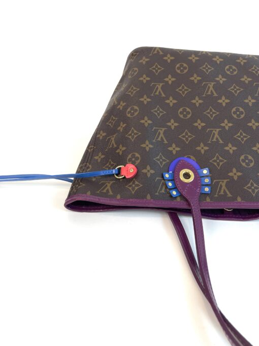 Louis Vuitton Totem Monogram Neverfull MM Magenta and Prada Messenger Full Set Bundle 12