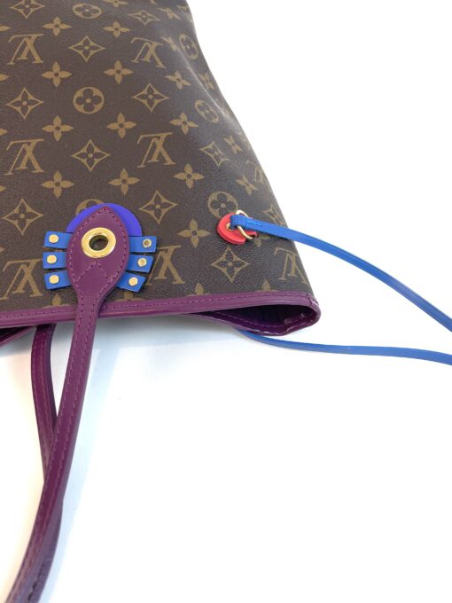 Louis Vuitton Totem Monogram Neverfull MM Magenta and Prada Messenger Full Set Bundle 10