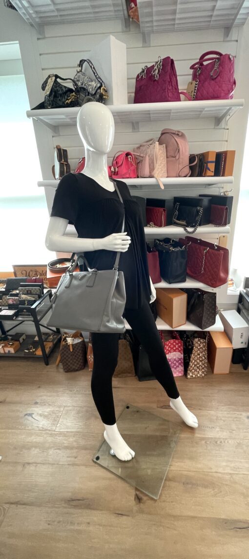 Prada Grey Saffiano Large Executive Tote 4