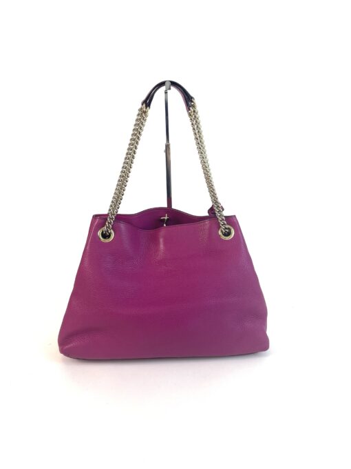 Gucci Pebbled Calfskin Medium Soho Chain Shoulder Bag Magenta Pink 3