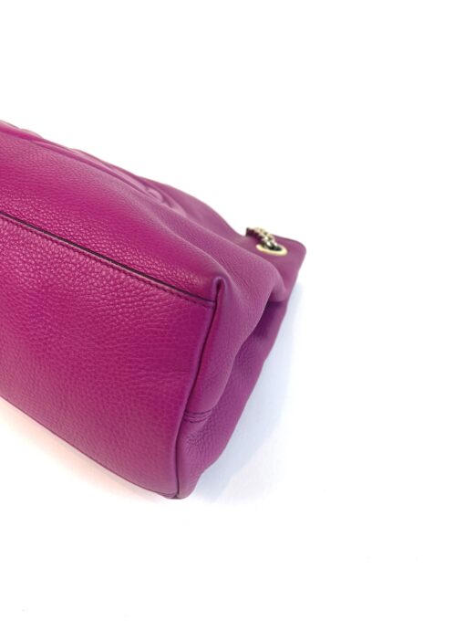 Gucci Pebbled Calfskin Medium Soho Chain Shoulder Bag Magenta Pink 17