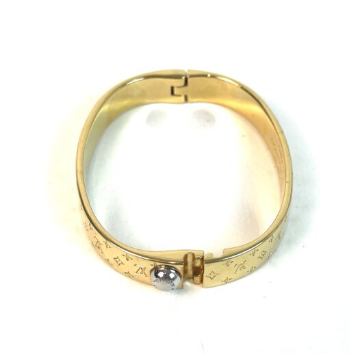 Louis Vuitton Gold Nanogram Cuff Bracelet Small 11