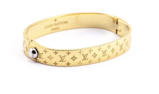 Louis Vuitton Gold Nanogram Cuff Bracelet Small