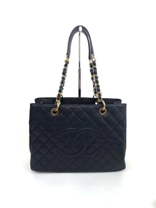 Chanel GST Black Caviar Shopping Tote Gold Hardware