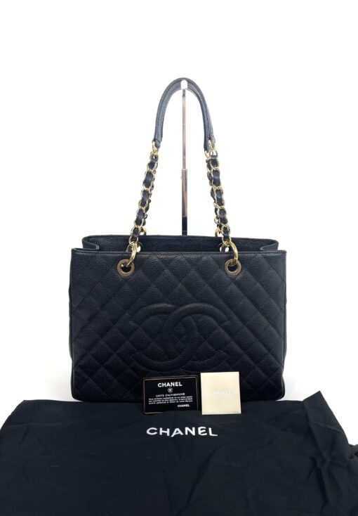 Chanel GST Black Caviar Shopping Tote Gold Hardware 3