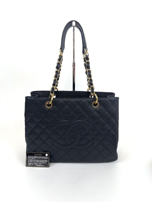 Chanel GST Black Caviar Shopping Tote Gold Hardware 4