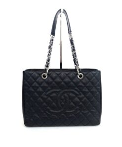 Chanel GST Black Caviar Shopping Tote Silver Hardware