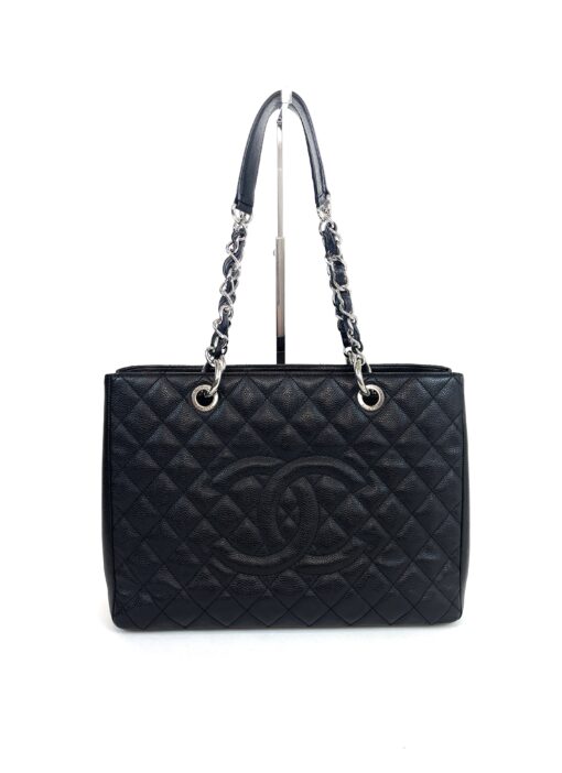 Chanel GST Black Caviar Shopping Tote Silver Hardware