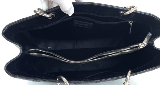 Chanel GST Black Caviar Shopping Tote Silver Hardware - Image 5