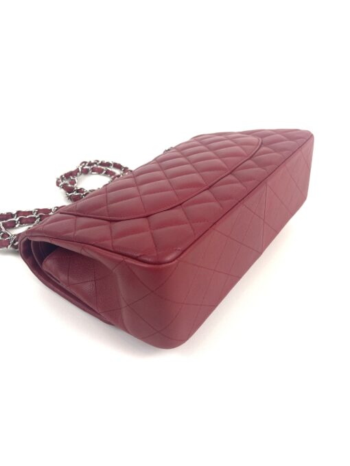 Chanel Caviar Quilted Jumbo Double Flap Deep Red Silver Series 14 18