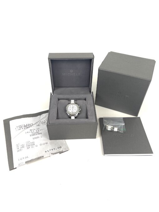 Michele Tahitienne Diamond Bezzle Ceramic and Silver Watch 3