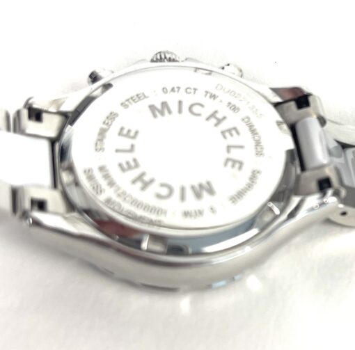 Michele Tahitienne Diamond Bezzle Ceramic and Silver Watch 10