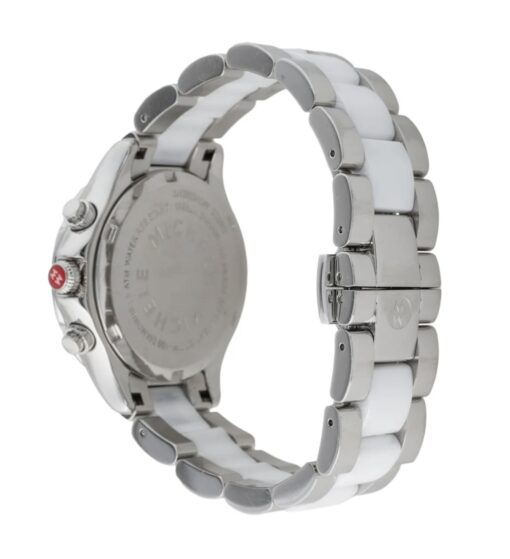 Michele Tahitienne Diamond Bezzle Ceramic and Silver Watch 5