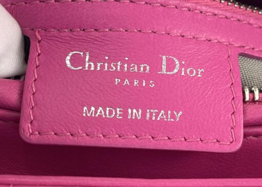 Christian Dior Lady Dior Medium Lambskin Cannage Hot Pink Silver 10