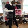YSL Sheepskin Matelasse Chevron Monogram Medium College Bag Black Black 2